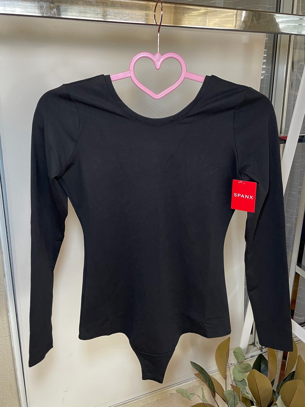 SPANX Black Long Sleeve Shaping Bodysuit NWT Size S Minimalist Quiet Luxury - Picture 3 of 7